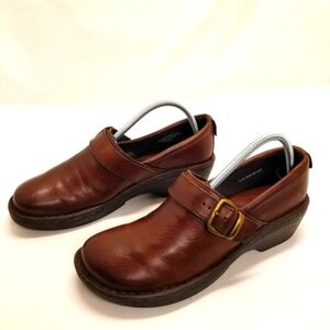 Born Glendale Clog 64806 Woman Size 11 Brown Leather Loafer Slip On Strap